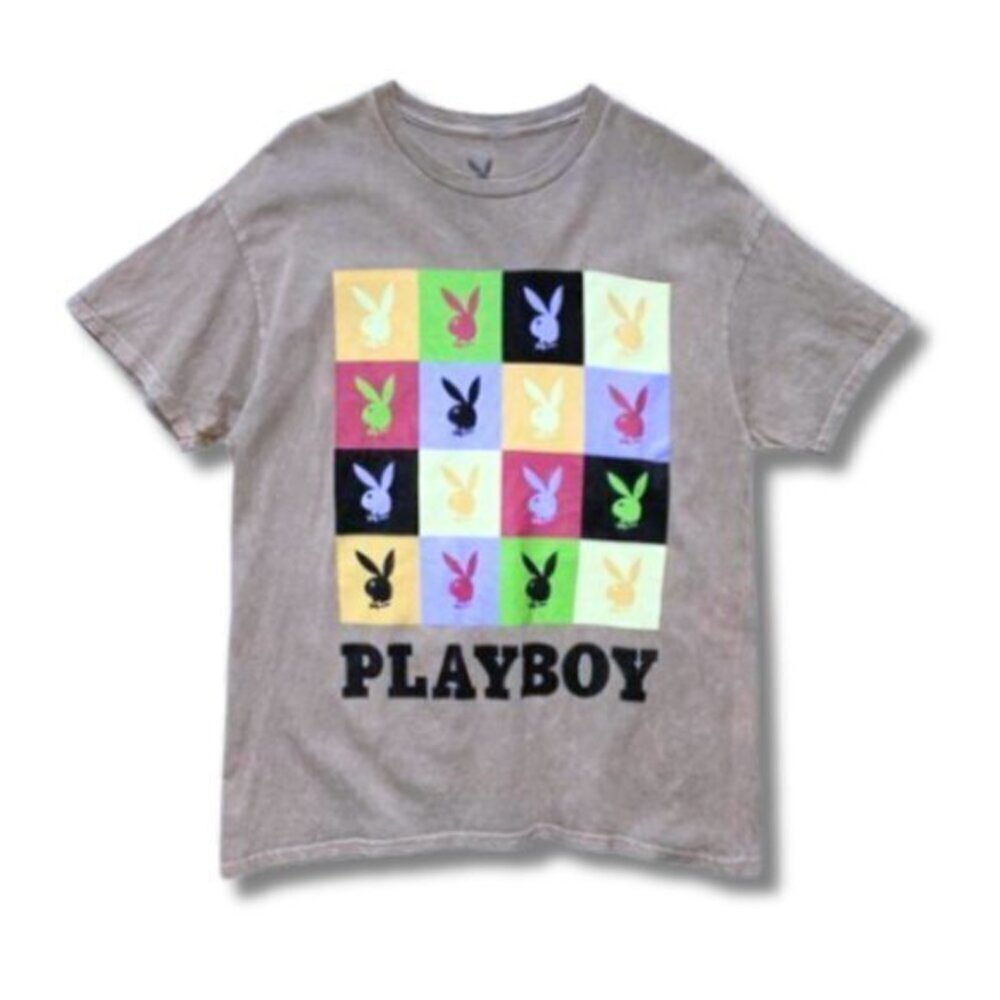 Playboy Medium Tan Shirt Bunny Men's T-Shirt Short Sleeve
